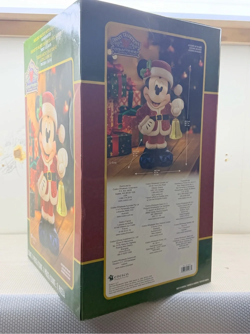 Disney Holiday Mickey Figurine in Red, Black & Gold